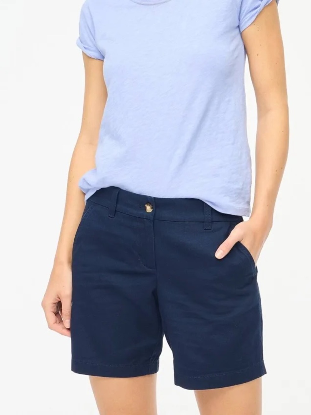 NWT J. Crew Navy Cotton 7” Shorts, Women’s Size 4